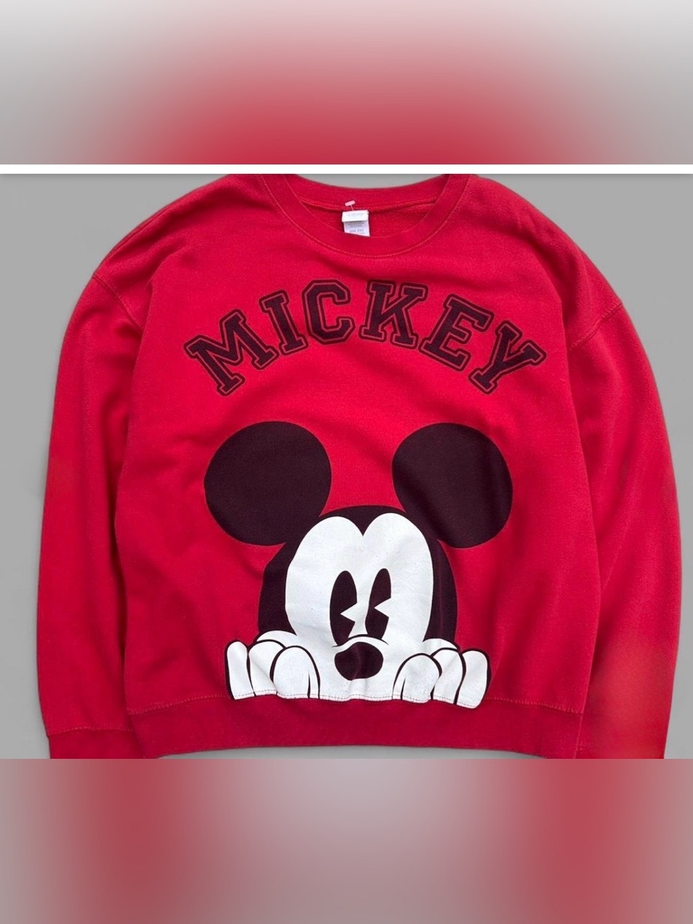 Disney Mickey Mouse Red Sweatshirt | Vintage Look Pullover